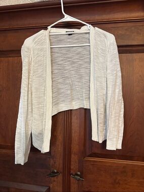 torrid Cream Open-Front Lightweight Cropped Cardigan